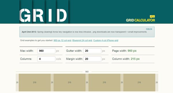 Latest Design Trends-Grid Calculator