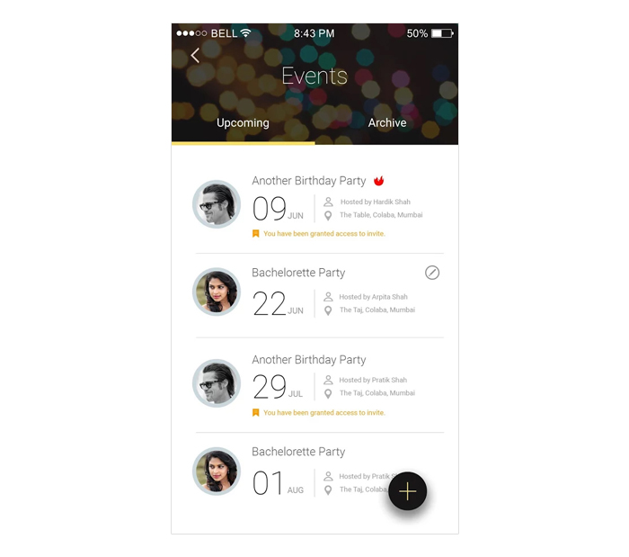 guestlist mobile apps screen